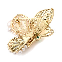 Brass Micro Pave Clear Cubic Zirconia Brooches&nbsp;AJEW-H158-02G