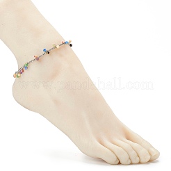 Millefiori Glass Charm Anklets&nbsp;AJEW-AN00441