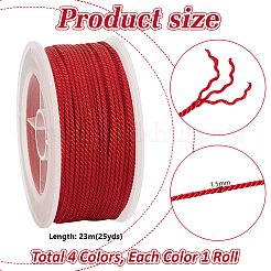 4 Rolls 4 Colors Round Nylon Cords&nbsp;OCOR-PH0006-28