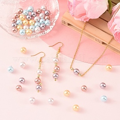 50Pcs 5 Colors Electroplated Shell Pearl Beads&nbsp;BSHE-YW0001-23