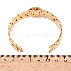 304 Stainless Steel Leaf Cuff Bangle Making&nbsp;STAS-F366-12B-G