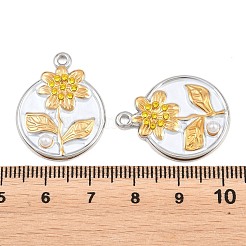 304 Stainless Steel & ABS Plastic Pearl & Rhinestone Pendants&nbsp;STAS-G398-14GP