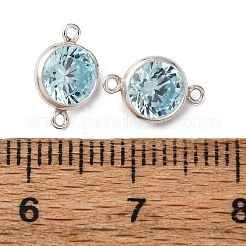 925 Streling Silver Pave Cubic Zirconia Birthstone Connector Charms&nbsp;STER-NH0001-80P-10
