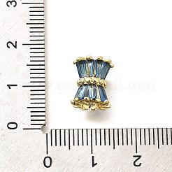 Rack Plating Column Brass Micro Pave Clear Cubic Zirconia European Beads&nbsp;KK-Q040-12G-01