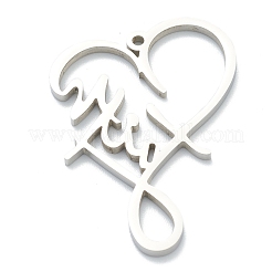 Non-Tarnish 304 Stainless Steel Pendants&nbsp;STAS-B016-06P