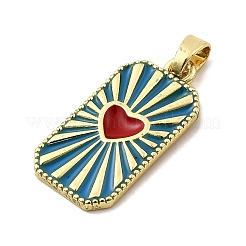 Rectangle & Heart Brass Pendants&nbsp;KK-C134-36G