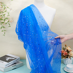 10 Yards PVC Star & Moon Pattern Polyester Mesh Fabrics&nbsp;DIY-WH0061-012B