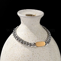 304 Stainless Steel Curb Link  Chain Bracelets for Women Men&nbsp;BJEW-F488-11PG
