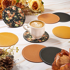 Magibead 8Pcs 4 Styles PU Leather Cup Mats&nbsp;AJEW-MB0001-09A