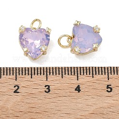 Brass Micro Pave Cubic Zirconia Pendants&nbsp;KK-C251-13G-01