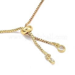 Rack Plating Brass Micro Pave Cubic Zirconia Silder Bracelets&nbsp;BJEW-P341-03G