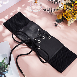 1Pc Imitation Leather Stretch Knot Waist Belts for Women&nbsp;AJEW-CL0002-91B