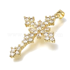 Brass Micro Pave Clear Cubic Zirconia Pendants&nbsp;CU-CBA9883-04A-G