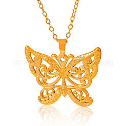 304 Stainless Steel Hollow Butterfly Pendant Necklaces for Women&nbsp;ZP3082-2