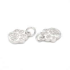 Rack Plating Brass Micro Pave Clear Cubic Zirconia Charms&nbsp;KK-C011-58P