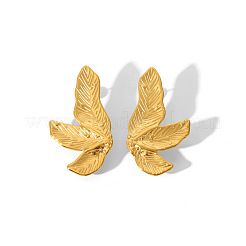Fashionable 304 Stainless Steel Leaf Stud Earrings for Women&nbsp;SH3836-3