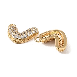 Brass & Clear Cubic Zirconia Charms&nbsp;KK-G558-03G