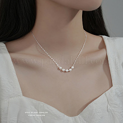 925 Sterling Silver Dapped Chain Necklaces&nbsp;FS-WG6F377-01