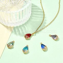 5Pcs 5 Colors Transparent Glass Pendants&nbsp;GLAA-FS0002-74