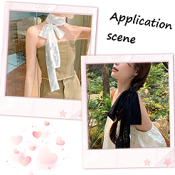 2Pcs 2 Colors Polyester Lace Long Silk Scarf for Women Girls&nbsp;AJEW-GF0011-28E