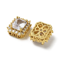 Brass Micro Pave Cubic Zirconia Beads&nbsp;KK-B142-37G