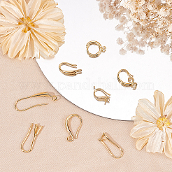 40Pcs 8 Style Rack Plating Eco-friendly Brass Hoop Earring Findings&nbsp;KK-FH0004-08