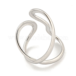 Non-Tarnish 304 Stainless Steel Open Cuff Ring for Women&nbsp;RJEW-A043-24P