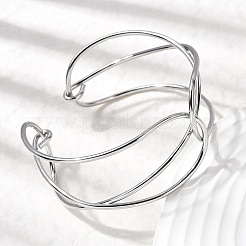 304 Stainless Steel Cuff Bangles for Women&nbsp;BJEW-Z150-01P-03
