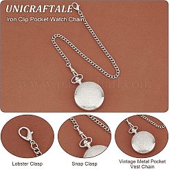 2Pcs 2 Style Iron Clip Pocket Watch Chain&nbsp;DIY-UN0003-62