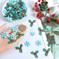 160Pcs 4 Styles Christmas Theme Opaque Resin Cabochons&nbsp;RESI-SC0005-80B