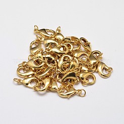 PVD Vacuum Plating Brass Lobster Claw Clasps for Jewelry Necklace Bracelet Making&nbsp;KK-I599-10mm-G-RS