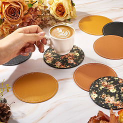 Magibead 8Pcs 4 Styles PU Leather Cup Mats&nbsp;AJEW-MB0001-09A