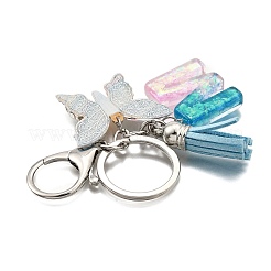 26Pcs Transparent Epoxy Resin & Transparent Acrylic & Faux Suede Tassel Keychain&nbsp;KEYC-JKC01202-13