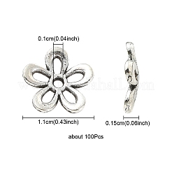5-Petal Tibetan Style Alloy Flower Bead Caps&nbsp;TIBEB-YW0001-06
