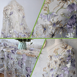 3D Flower Organgza Polyester Embroidery Ornament Accessories&nbsp;DIY-WH0632-47A
