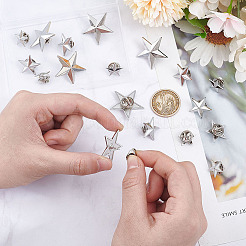 18Pcs 3 Styles Pentagram Alloy Brooches&nbsp;JEWB-GA0001-35P
