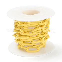 Eco-friendly Spray Painted Handmade Brass Paperclip Chains&nbsp;KK-J276-18-P07