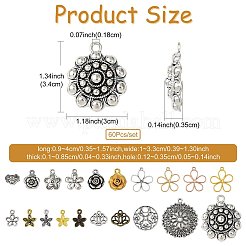 60Pcs 20 Styles Tibetan Style Alloy Pendants&nbsp;FIND-FS0005-06