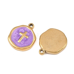 304 Stainless Steel Enamel Pendants&nbsp;STAS-P425-01G-06