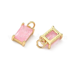 Brass Pave Cubic Zirconia Pendants&nbsp;KK-A291-05G