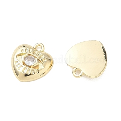 Valentine's Day Brass Micro Pave Clear Cubic Zirconia Charms&nbsp;KK-C259-13G