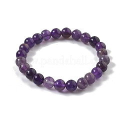 Natural Amethyst Beaded Stretch Bracelets&nbsp;BJEW-Q692-56-8mm