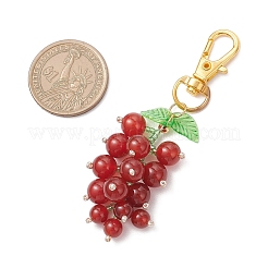 Grape Natural Carnelian Pendant Decorations&nbsp;HJEW-MZ00342-01