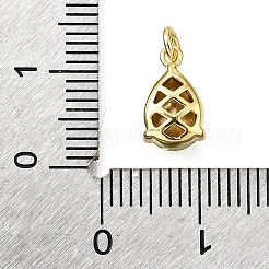 Brass Glass Charms&nbsp;KK-V011-31G