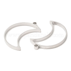 Non-Tarnish 304 Stainless Steel Open Back Bezel Moon Pendants&nbsp;STAS-Z040-07P