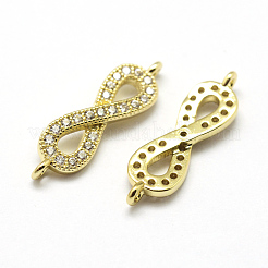 Brass Micro Pave Grade AAA Cubic Zirconia Links&nbsp;ZIRC-P071-09G-NR