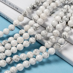 1 Strand White Round Natural Howlite Beads Strands&nbsp;X-TURQ-G091-8mm