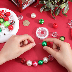 Christmas DIY Round Acrylic & Resin Beaded Bracelets Jewelry Set&nbsp;DIY-SC0026-42
