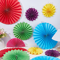 12Pcs 6 Styles Paper Fan Flower Pendant Decorations&nbsp;AJEW-FH0007-37
