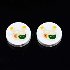 Halloween Printed Natural Wood Beads&nbsp;WOOD-T021-99